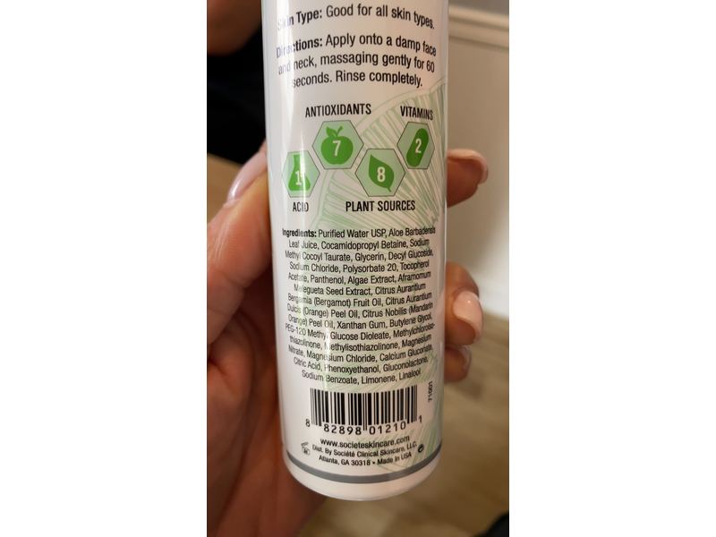 Societe Clinical Skincare Pure Everyday Cleanser, Step 1 Am/Pm, 6 oz/170 g