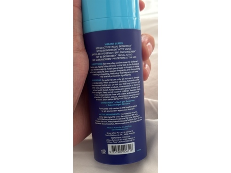 Ultra Violette Active Facial Sunscreen, SPF 50, Vibrant Screen, 2.53 fl oz/75 mL