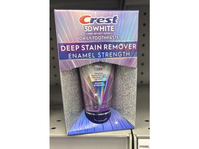 Crest 3D White Deep Stain Remover Enamel Strength Daily Toothpaste, 2.1 oz/59 g