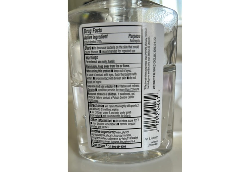 WinCo Foods Hand Sanitizer, 8 fl oz/236 mL