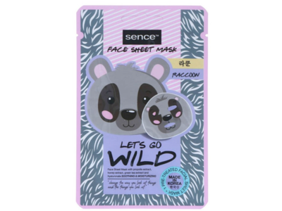 Sence Lets Go Wild Face Sheet Mask, Raccon, 23 mL