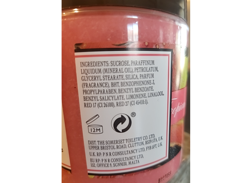 Tropical Fruits Sugar Scrub, Strawberry & Papaya, 19.40 oz/550 g