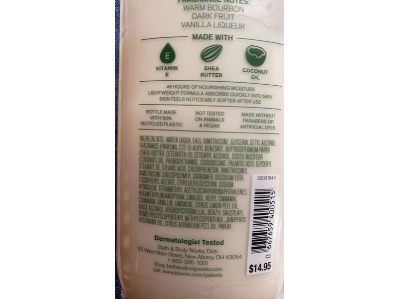 Bath & Body Works Daily Nourishing Body Lotion, Cozy Vanilla Bourbon, 8 fl oz/ 236 mL