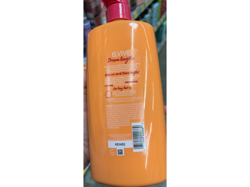 L'oreal Paris Dream Lengths Super Detangler Conditioner, Fine Castor Oil + Vitamins, 28 fl oz/828 mL