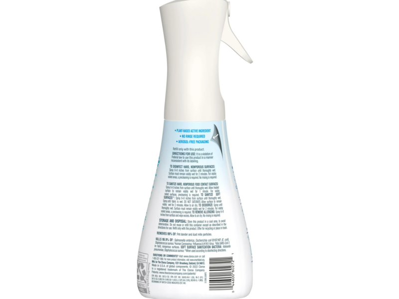Clorox Free & Clear Disinfecting Mist, Fragrance Free, 14 fl oz/414 mL