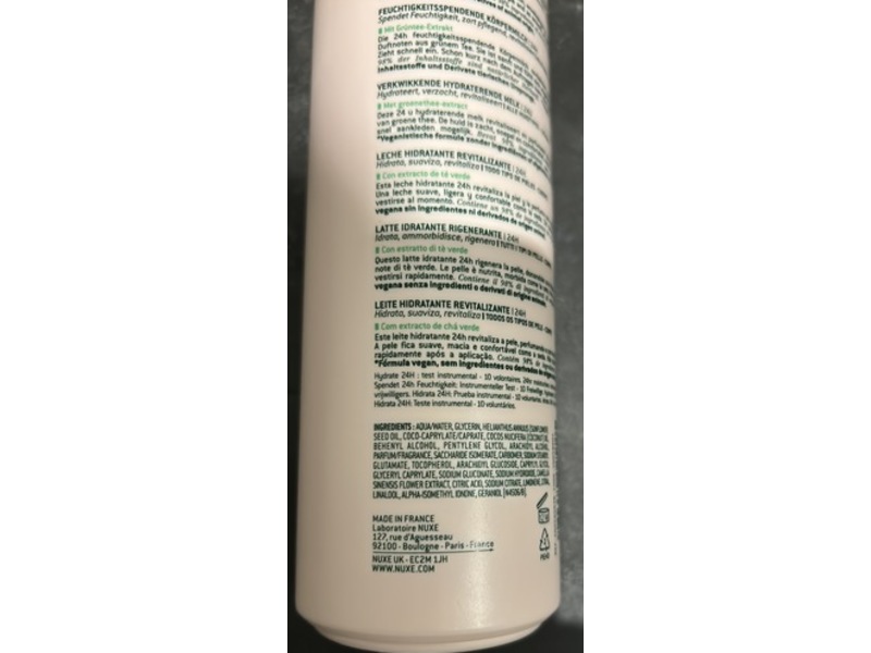 NUXE Body Reve De The Revitalising Moisturising Milk, Green Tea Extract, 13.5 fl oz/400 mL