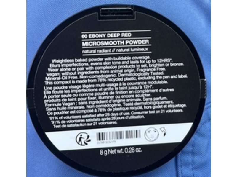 Sephora Microsmooth Powder, 60 Ebony, 0.28 oz/8 g