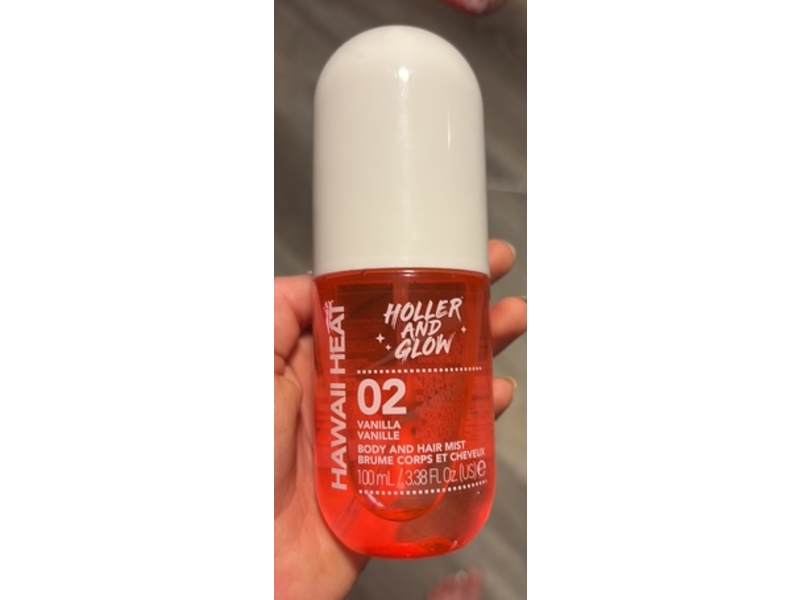 Holler and Glow Hawaii Heat Body & Hair Mist, 02 Vanilla, 3.38 fl oz/100 mL