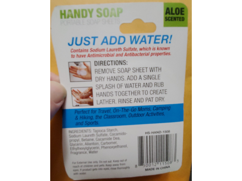 Handy Soap Portable Soap Sheets, Aloe Scented, 50 Count