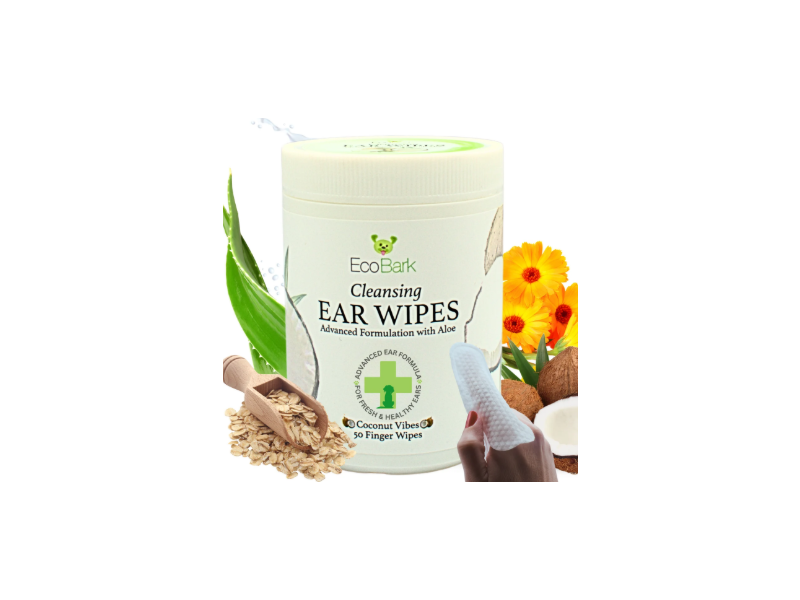 EcoBark Cleansing Ear Wipes, Coconut Vibes, 50 Count