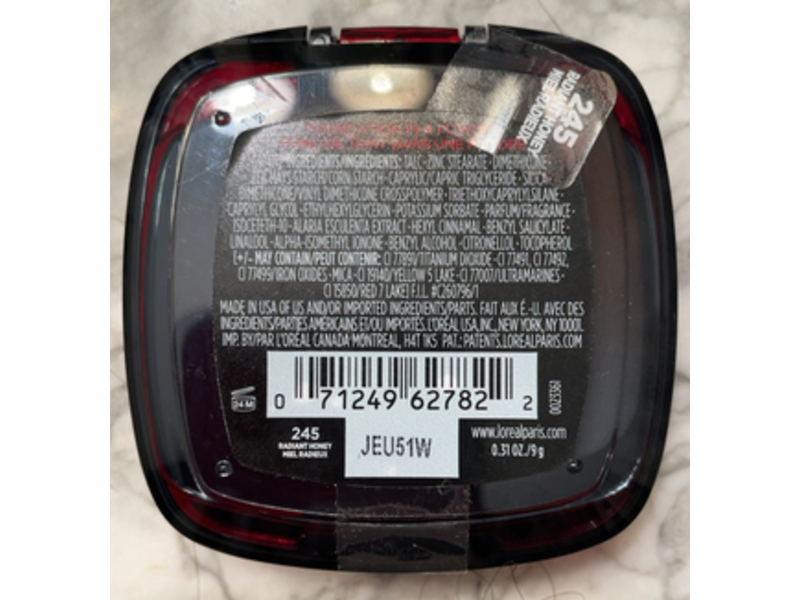 L'Oréal Paris Infallible Fresh Wear Foundation Powder, 245 Radiant Honey, 0.31 oz/9 g
