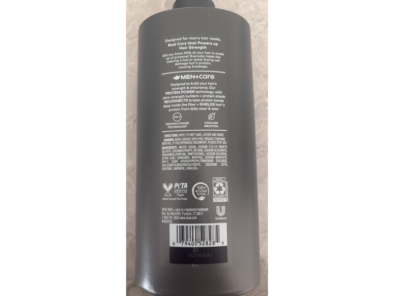 Dove Men+ Care 2 In 1 Shampoo + Conditioner, Fresh & Clean + Menthol, 28 fl oz/828 mL