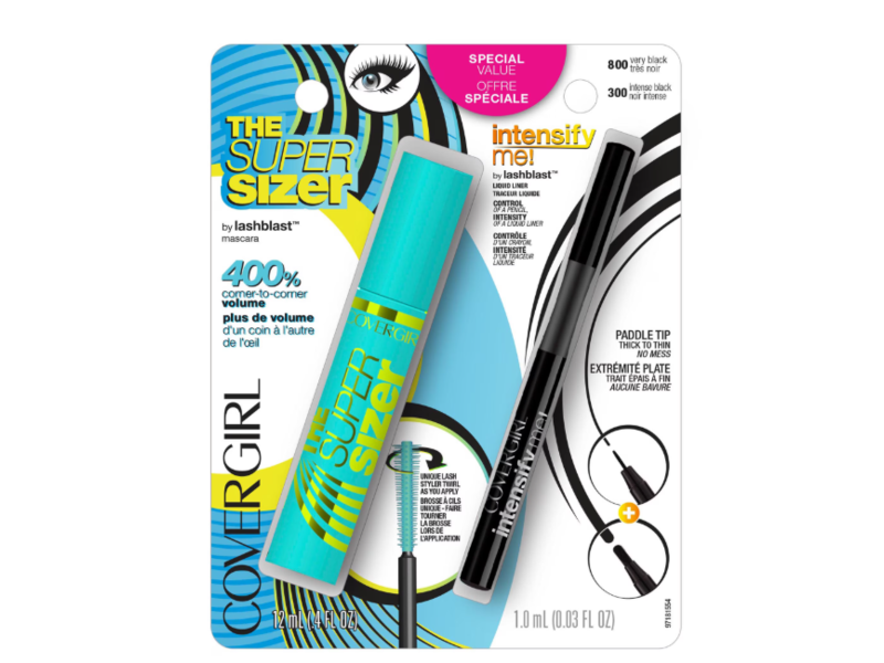 CoverGirl The Super Sizer Mascara & Intensify Me! Eye Liner, Very Black 800 & Intense Black 300