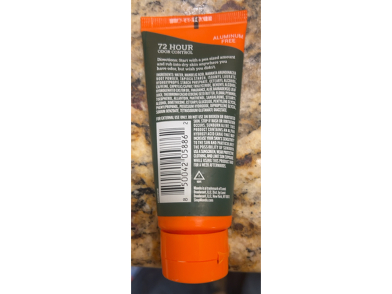 Mando Whole Body Deodorant Invisible Cream, Clover Woods, 2.2 oz/62 g