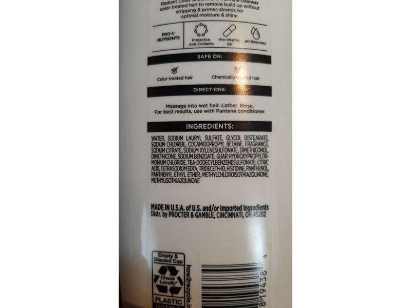 Pantene Pro-V Radiant Color Shine Shampoo, 17.0 fl oz/505 mL