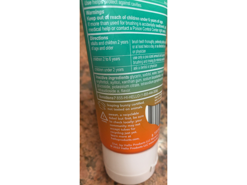 Hello Magical Mermaid Anticavity Fluoride Tooth Paste, Orange Dreamisicle, 4.2 oz/119 g, Pack of 3