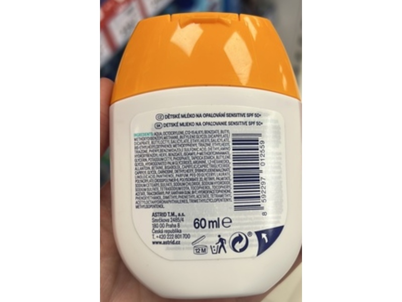 Astrid Sun Sensitive Sun Protection Kids Milk, SPF 50+, 60 mL