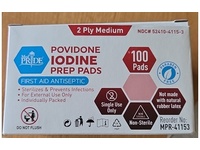 Med Pride Povidone Iodine Prep Pads, 100 Count - thumbnail 2