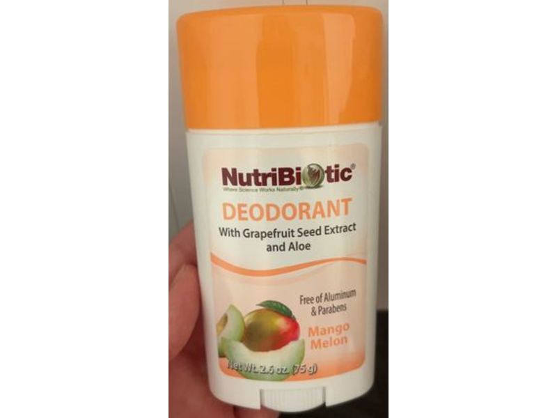 Nutribiotic Deodorant, Grapefruit Seed & Aloe, Mango Melon, 2.6 oz/75 g