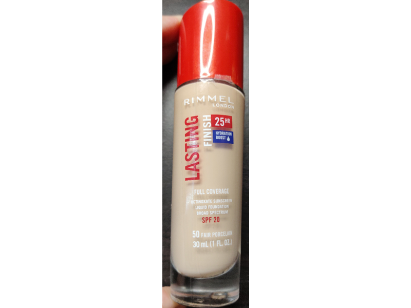 Rimmel Lasting Finish Foundation, 050 Fair Porcelain, 1 fl oz/30 mL