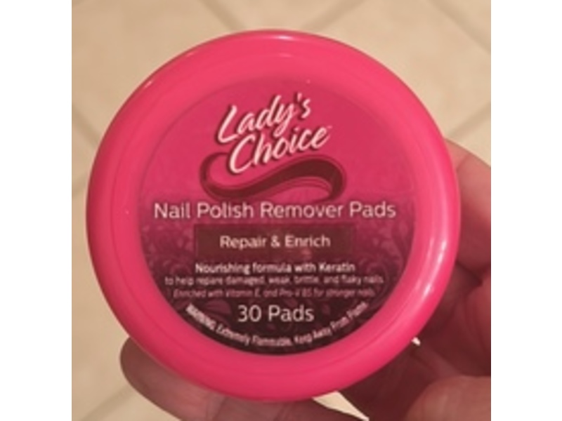 Lady’s Choice Repair & Enrich Nail Polish Remover Pads, Keratin, 30 Count