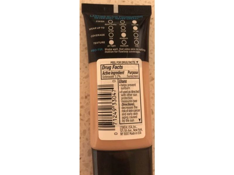 L'oreal Paris Infallible Pro-Glow Foundation, SPF 15 203 Nude Beige, 1 fl oz/30 mL
