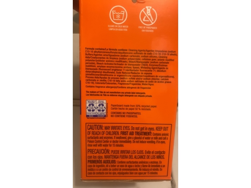 Tide Powder Laundry Detergent, Original, 95 Loads, 108 oz/3.07 kg