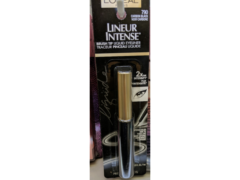 L'Oreal Paris Lineur Intense Brush Tip Liquid Eyeliner, 790 Carbon Black, 0.23 fl oz/7 mL