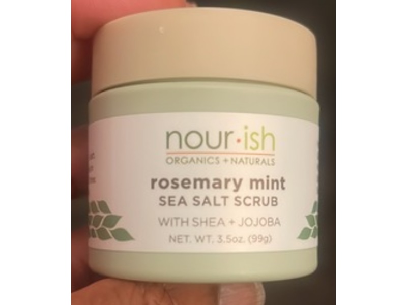 Nourish Organics Rosemary Mint Sea Salt Scrub, 3.5 oz/99 g