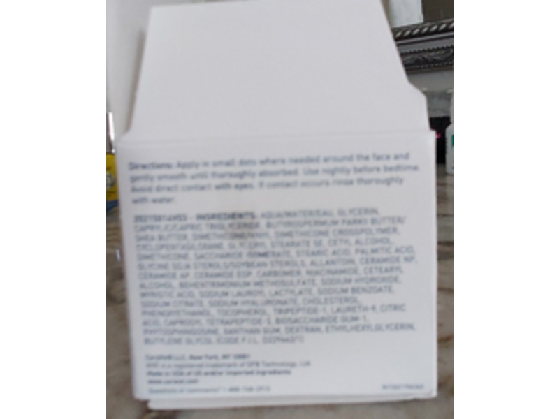 CeraVe Skin Renewing Night Cream Face Moisturizer, Peptide Complex, 1.7 fl oz/48 g