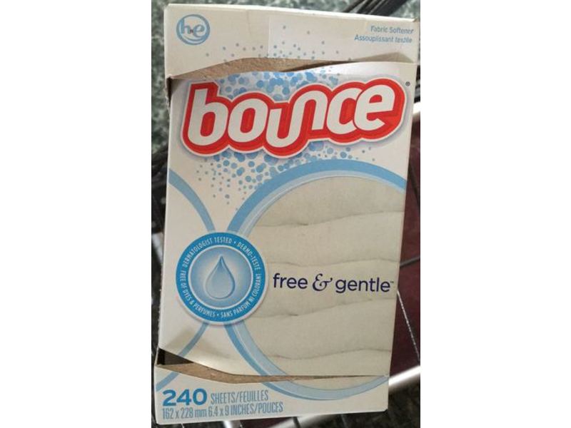 Bounce Fabric Softener Sheets, Free & Gentle, 240 Count