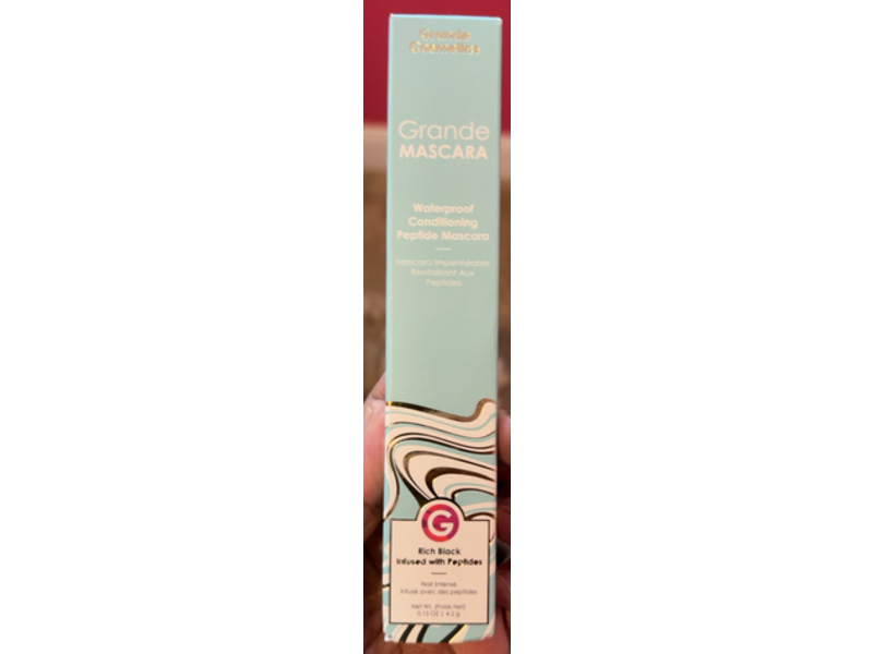 Grande Cosmetics Grande Waterproof Conditioning Peptide Mascara, Rich Black, 0.15 oz/4.2 g