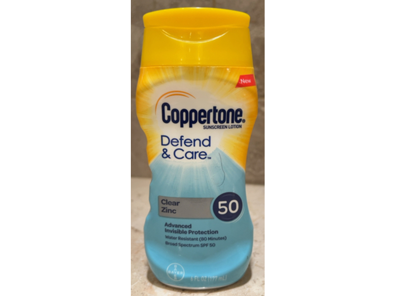 Coppertone Defend & Care Sunscreen Lotion, SPF 50, 6 fl oz/177 mL