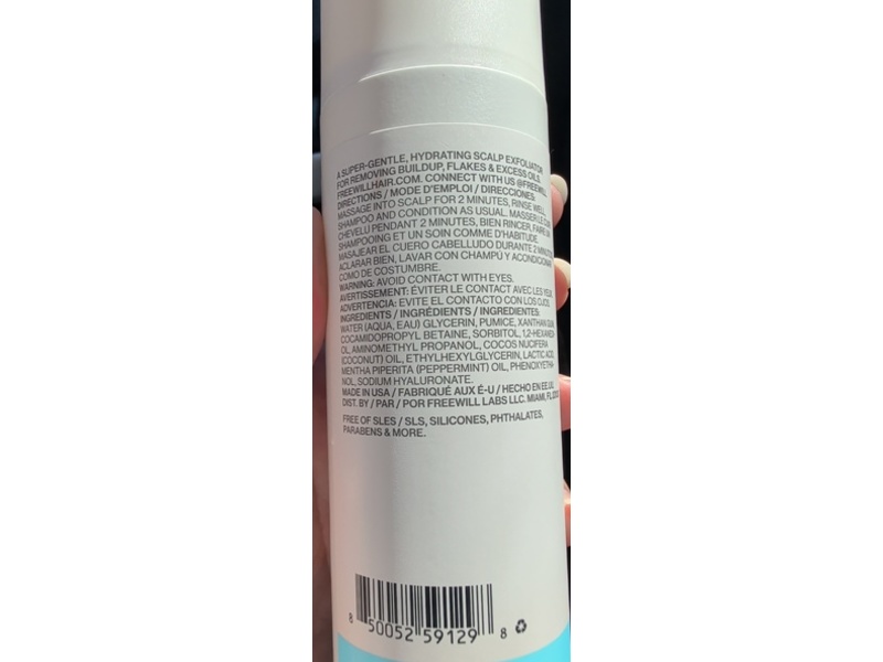 Freewill Gentle Exfoliating Scalp Scrub, 6 fl oz/177 mL