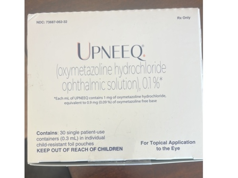 Upneeq (Oxymetazoline Hydrochloride Ophthalmic Solution) 0.1%, 0.3 mL, 30 Count, RVL Pharmaceuticals (Rx)