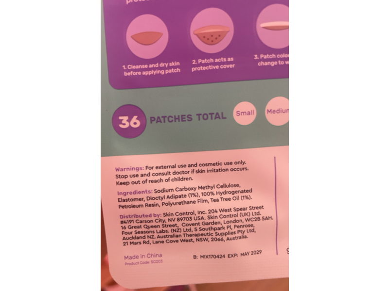 Skin Control Pimple Patch AM + PM Daytime & Overnight Dots, Tea Tree, 36 Count