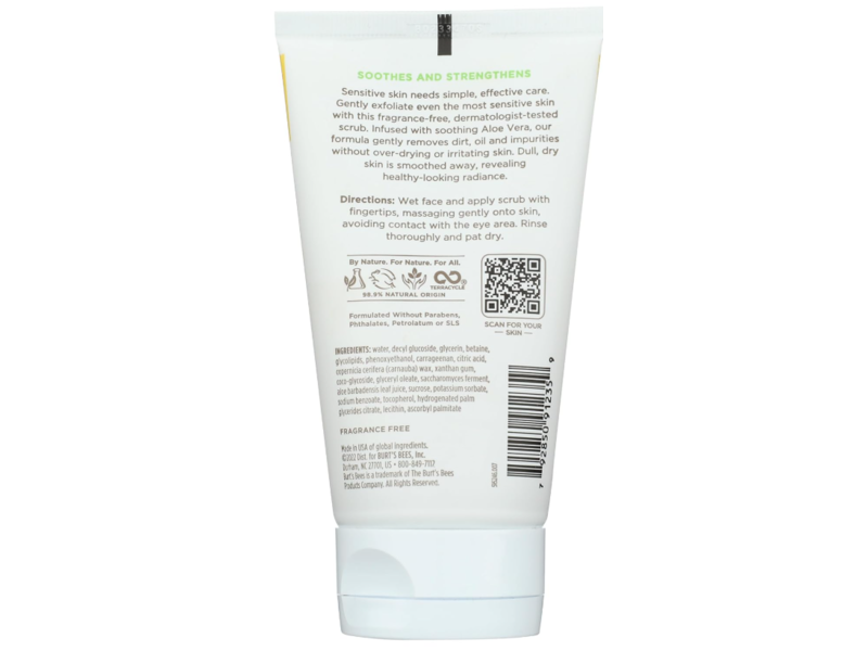 Burt's Bees Sensitive Gentle Facial Scrub, Aloe, 4 fl oz/118.2 mL