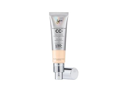 It Cosmetics CC+ Color Correcting Full Coverage Cream, Fair Warm, SPF 50+, 1.08 fl oz/32 mL