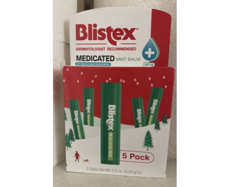 Blistex Medicated Lip Balm, SPF 15, Mint, 0.15 oz/4.25 g, 5 Pack