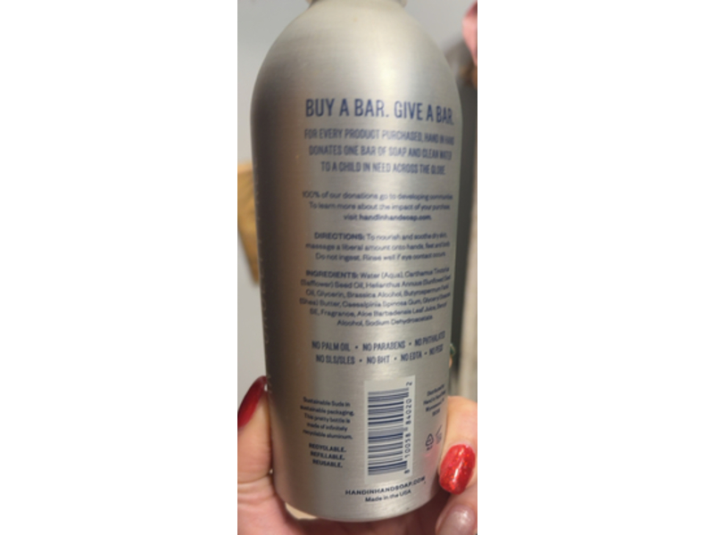 Hand In Hand Body Lotion, Poppy Tangerine & Lily, 10 fl oz/296 mL, Pack Of 2