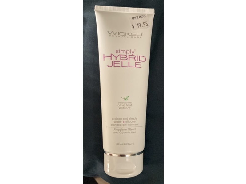 Wicked Sensual Care Simply Hydrid Jelle Blended Gel Lubricant, Olive Leaf Extract, 4 fl oz/120 mL