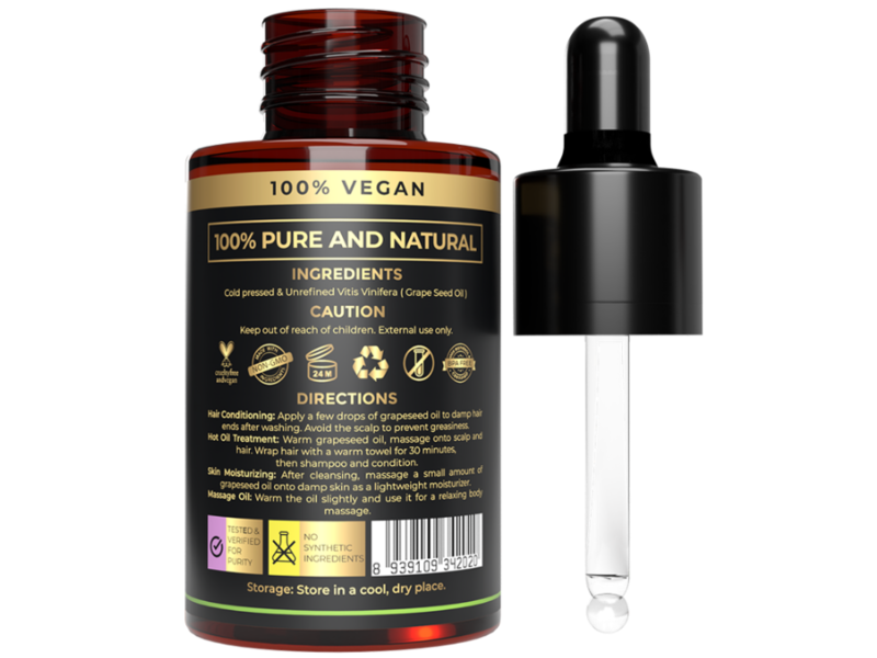 The Organic Forest Oil, Grapeseed, 1 fl oz/30 mL