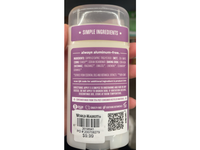 Humble Original Formula Aluminum-Free Deodorant, Mountain Lavender, 2.5 oz/70 g