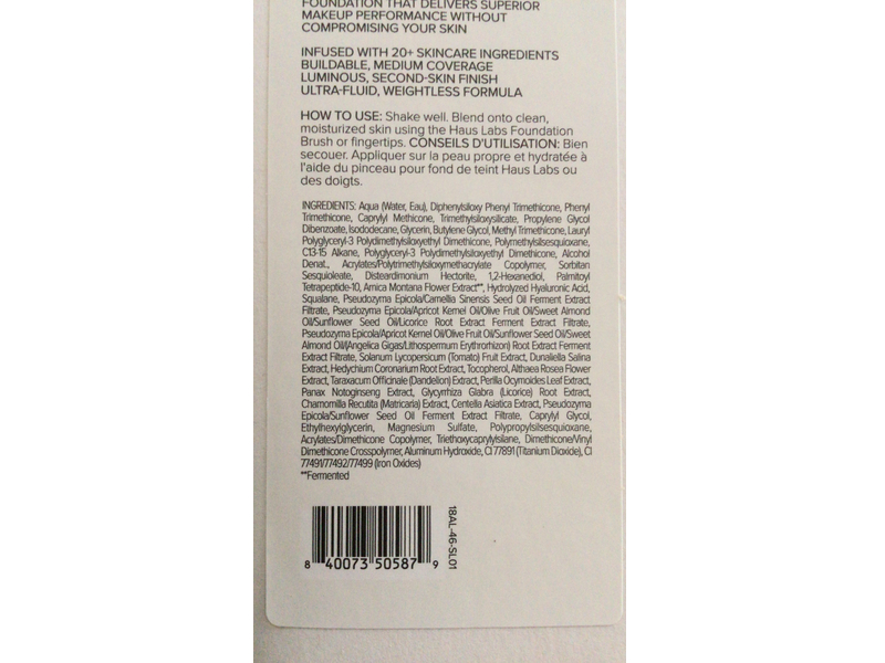 Haus Labs By Lady Gaga Triclone Skin Tech Foundation, 060 Fair Warm, 1 fl oz/30 mL