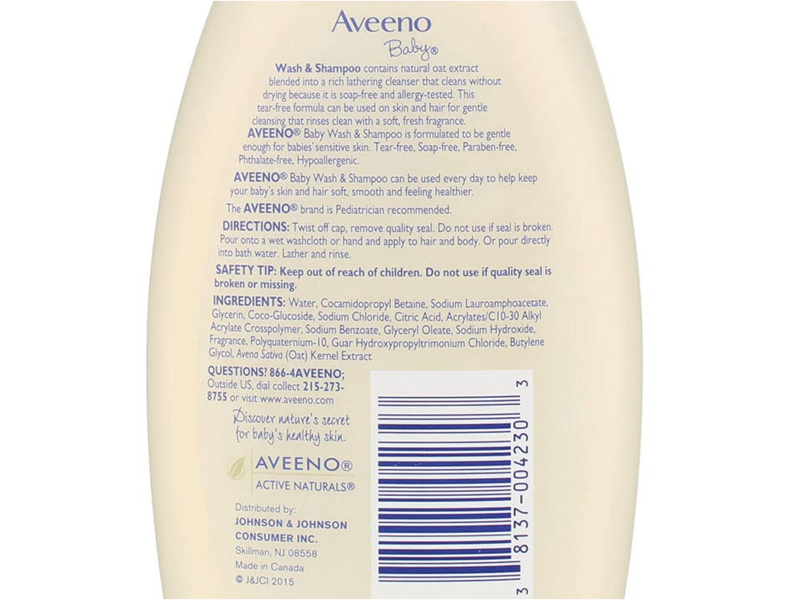 Aveeno Baby Wash & Shampoo, Lightly Scented, 12 fl oz/354 mL