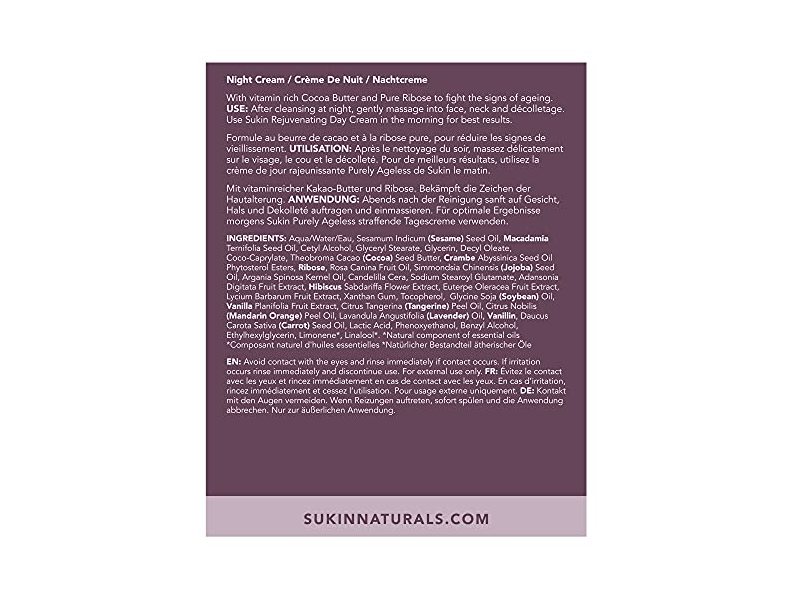 Sukin Purely Ageless ​Restorative Night Cream​, 4.06 fl oz