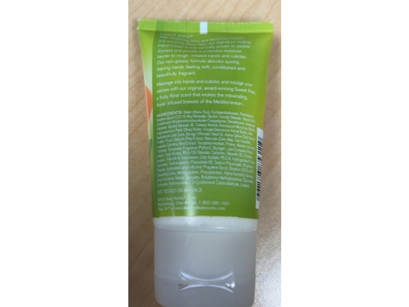 Bath & Body Works Hand Cream, Sweet Pea, 2.5 oz/70 g