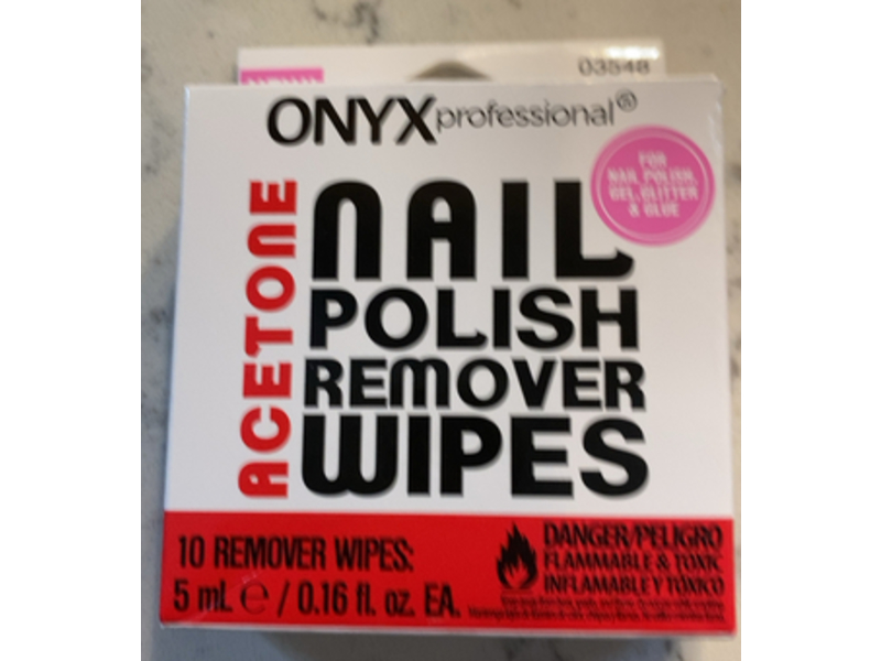 Onyx Professional Acetone Nail Polish Remover Wipes, 0.16 fl oz/5 mL,10 Count