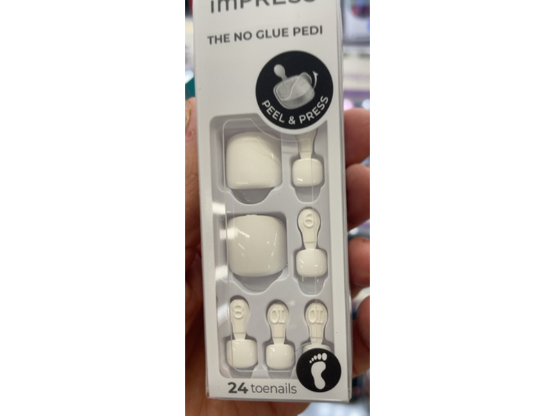 Impress Pedicure Press On Toenails, Angel Vibes, 24 Count