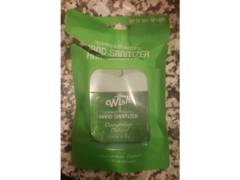 Wish Hydrating & Moisturizing Hand Sanitizer, Cucumber Melon, 1.2 fl oz/35 mL